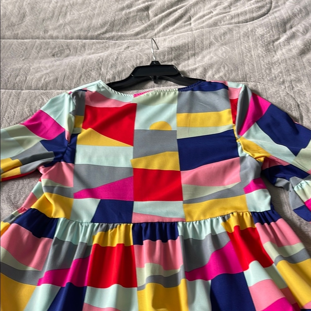 Colorful Geometric Pattern Dress - Picture 6 of 10